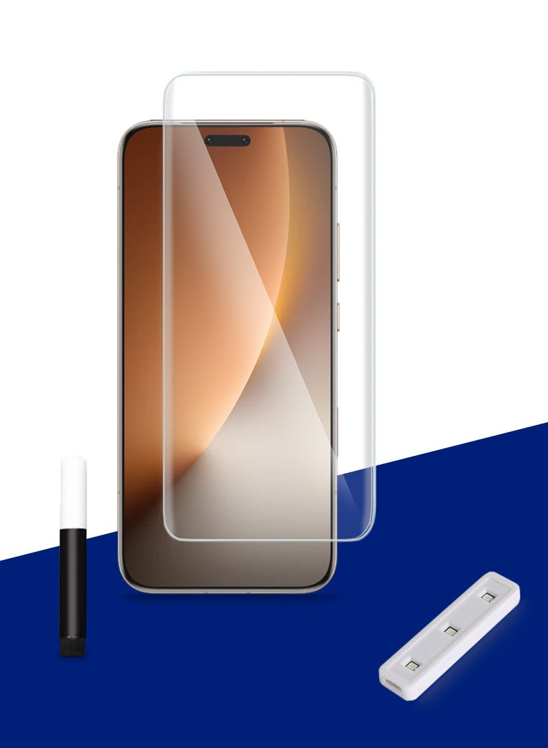 Wtech Honor Magic8 Pro 5G 2025 Premium Curved Edges UV Full Glue Full Cover Tempered Glass Screen Protector (MSGUCN) - Clear - Image 1